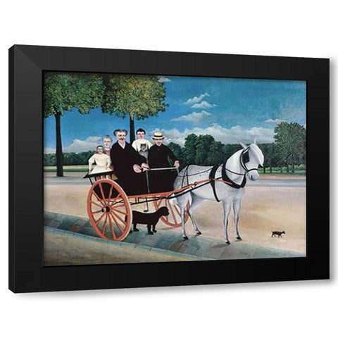 Uncle Juniors Dog Cart Black Modern Wood Framed Art Print with Double Matting by Rousseau, Henri