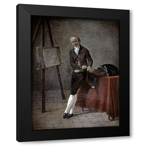 Artist Portrait Black Modern Wood Framed Art Print by Sablet, Jacques Henri