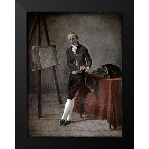 Artist Portrait Black Modern Wood Framed Art Print by Sablet, Jacques Henri
