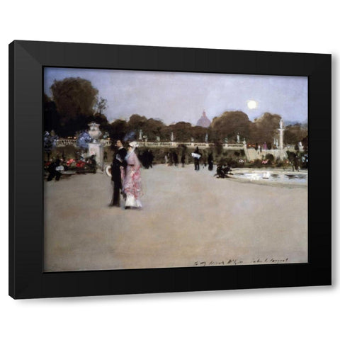 Luxembourg Gardens at Twilight Black Modern Wood Framed Art Print with Double Matting by Sargent, John Singer