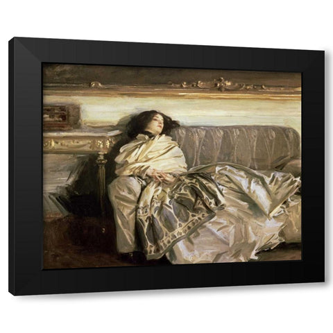 Repose Black Modern Wood Framed Art Print with Double Matting by Sargent, John Singer