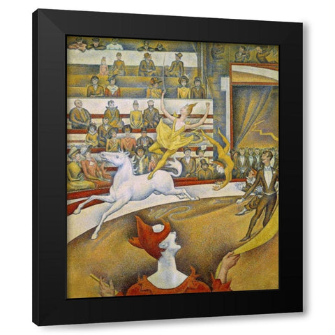 The Circus Black Modern Wood Framed Art Print by Seurat, Georges