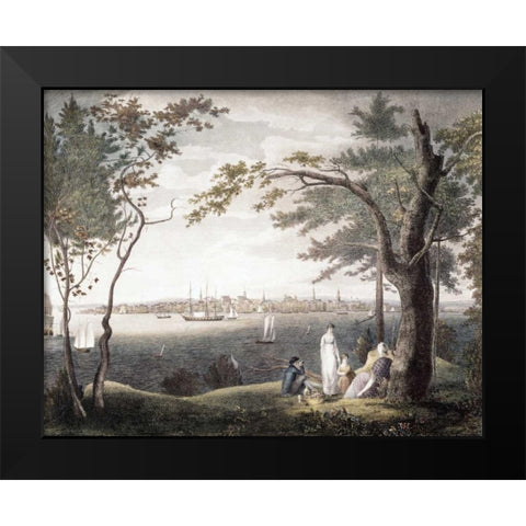 City of New York Black Modern Wood Framed Art Print by Seymour, Samuel