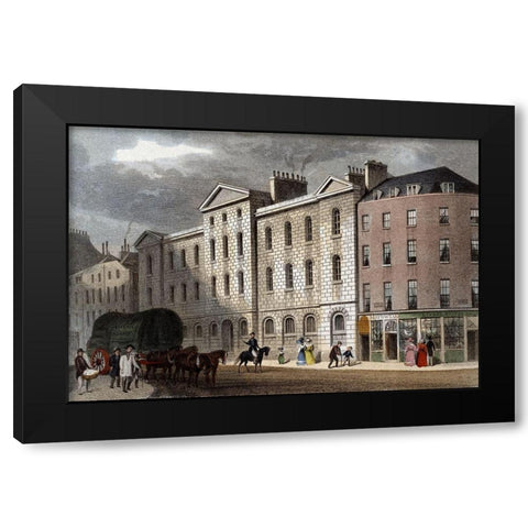 Compter Giltspur Street Black Modern Wood Framed Art Print by Shepherd, Thomas Hosmer