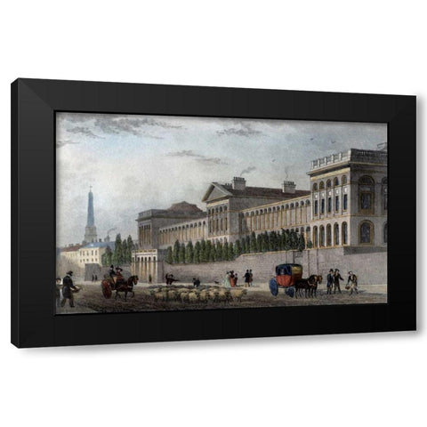 Lunatic Hospital, St. Lukes Black Modern Wood Framed Art Print by Shephard, Thomas Hosmer