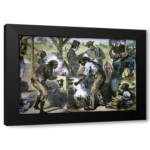 The First Cotton Gin Black Modern Wood Framed Art Print by Sheppard, William Ludwell