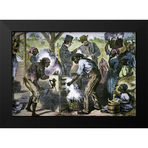 The First Cotton Gin Black Modern Wood Framed Art Print by Sheppard, William Ludwell