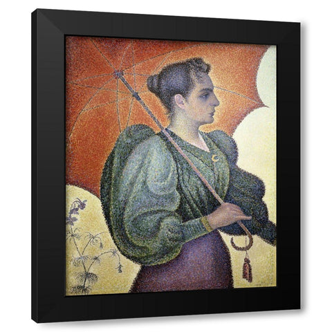 Portrait of Bertha Signac Black Modern Wood Framed Art Print with Double Matting by Signac, Paul
