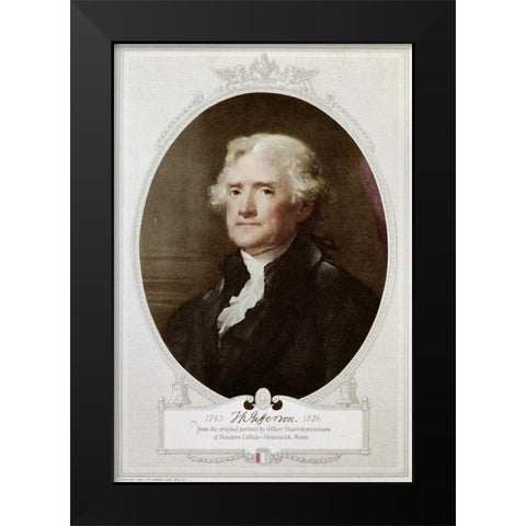 Thomas Jefferson Black Modern Wood Framed Art Print by Stuart, Gilbert
