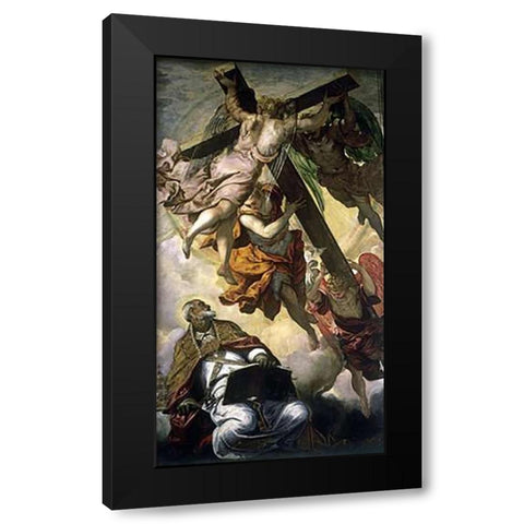 St. Peters Vision Black Modern Wood Framed Art Print by Tintoretto, Jacopo