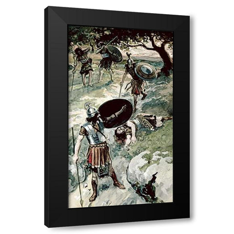 Abner and Asahel Black Modern Wood Framed Art Print by Tissot, James