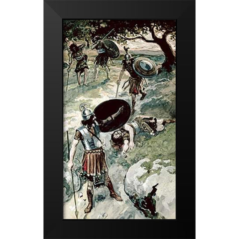 Abner and Asahel Black Modern Wood Framed Art Print by Tissot, James
