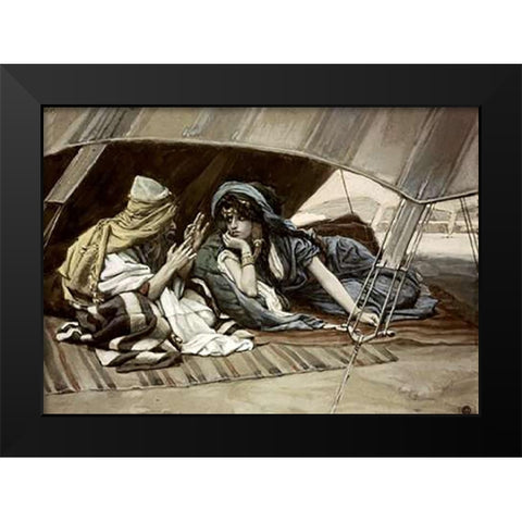 Abrahams Counsel To Sarah Black Modern Wood Framed Art Print by Tissot, James
