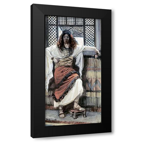 Absalom Black Modern Wood Framed Art Print with Double Matting by Tissot, James