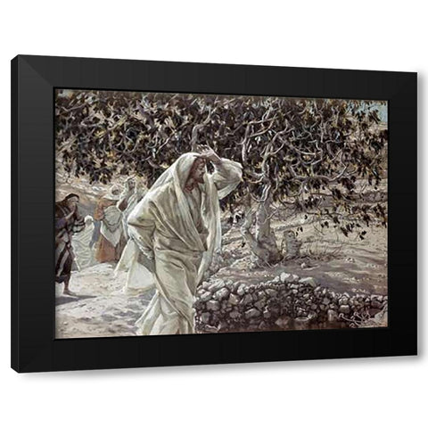 Accursed Fig Tree Black Modern Wood Framed Art Print with Double Matting by Tissot, James