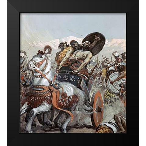 Ahab Pierced By An Arrow Black Modern Wood Framed Art Print by Tissot, James