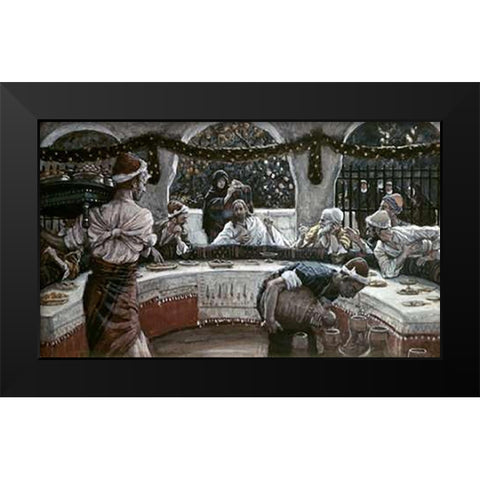 Alabaster Box of Very Precious Ointment Black Modern Wood Framed Art Print by Tissot, James