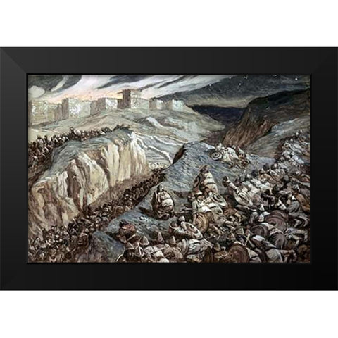 Ambuscade Black Modern Wood Framed Art Print by Tissot, James