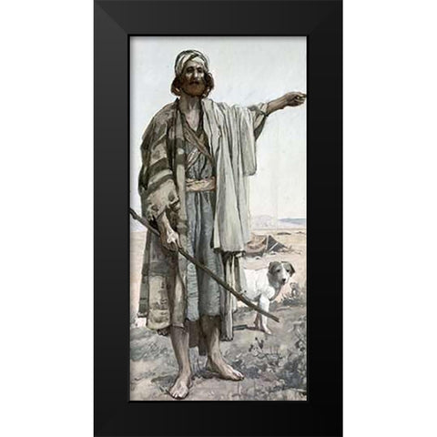 Amos Black Modern Wood Framed Art Print by Tissot, James