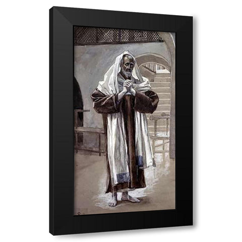 Andrew Black Modern Wood Framed Art Print with Double Matting by Tissot, James
