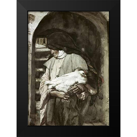 Anna Black Modern Wood Framed Art Print by Tissot, James