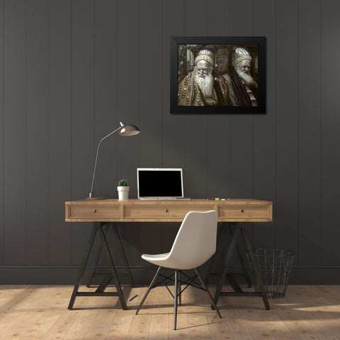 Annas and Caiaphas Black Modern Wood Framed Art Print by Tissot, James