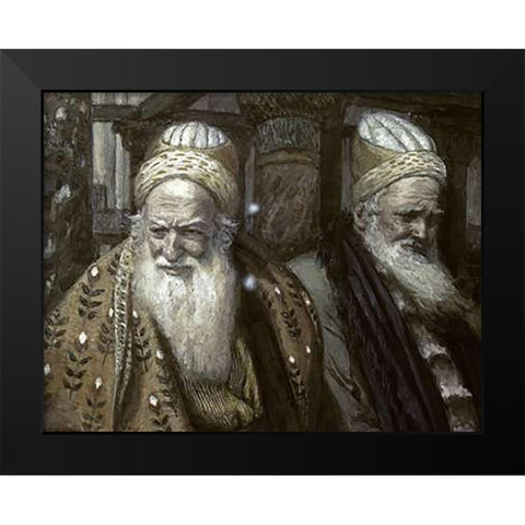 Annas and Caiaphas Black Modern Wood Framed Art Print by Tissot, James