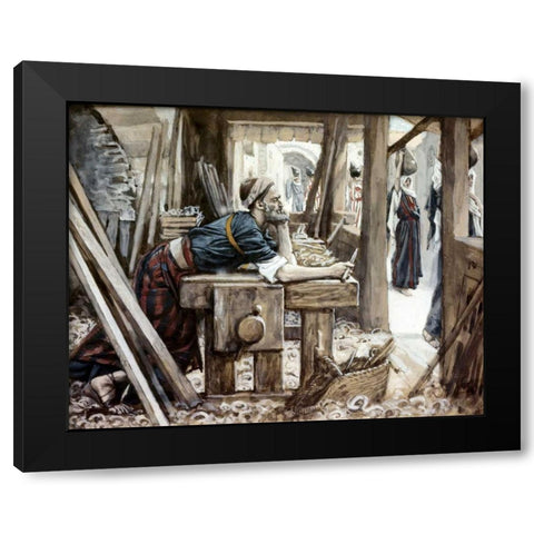 Anxiety of Joseph Black Modern Wood Framed Art Print by Tissot, James Jacques