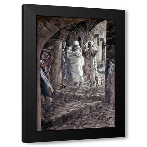 Apparition of The Dead In Jerusalem Black Modern Wood Framed Art Print with Double Matting by Tissot, James