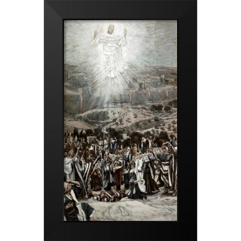 Ascension From The Mount of Olives Black Modern Wood Framed Art Print by Tissot, James Jacques