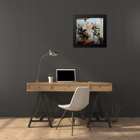Bad News Black Modern Wood Framed Art Print by Tissot, James