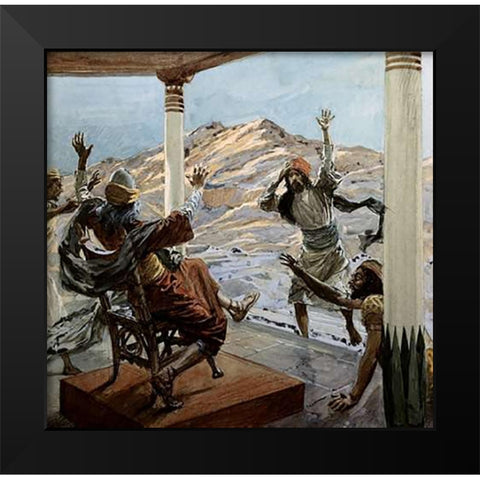 Bad News Black Modern Wood Framed Art Print by Tissot, James