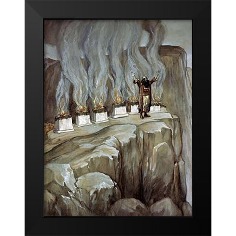 Balaam Prophesies The Glory of Israel Black Modern Wood Framed Art Print by Tissot, James