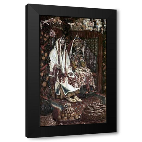 Betrothed of Cana In Galilee Black Modern Wood Framed Art Print with Double Matting by Tissot, James