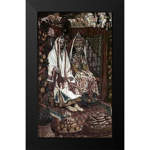 Betrothed of Cana In Galilee Black Modern Wood Framed Art Print by Tissot, James