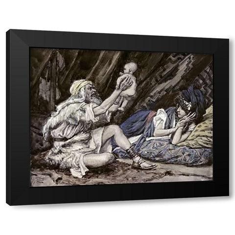 Birth of Noah Black Modern Wood Framed Art Print with Double Matting by Tissot, James
