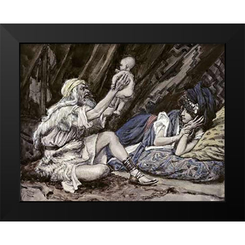 Birth of Noah Black Modern Wood Framed Art Print by Tissot, James