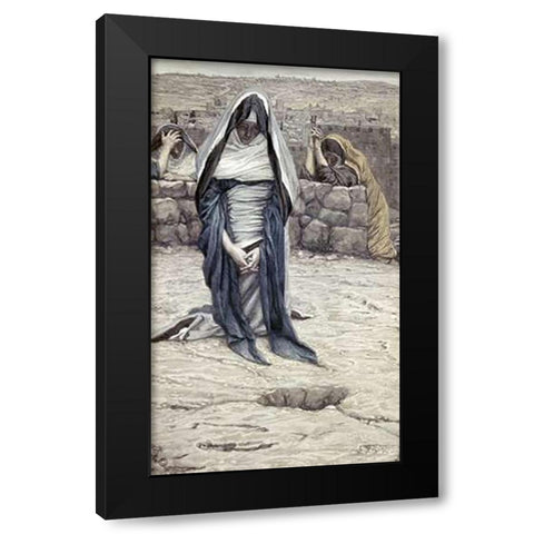 Blessed Virgin In Old Age Black Modern Wood Framed Art Print with Double Matting by Tissot, James
