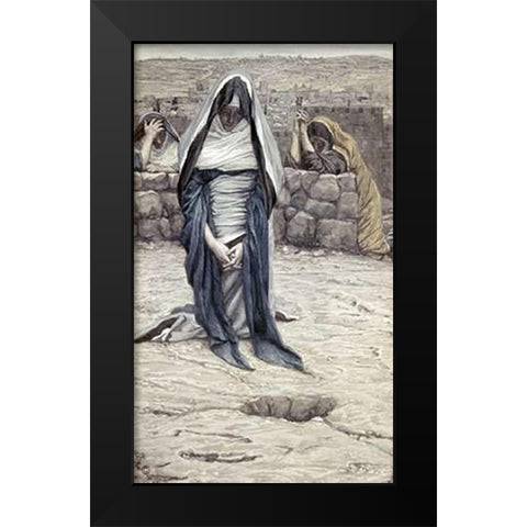 Blessed Virgin In Old Age Black Modern Wood Framed Art Print by Tissot, James