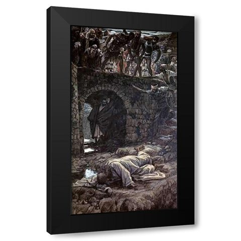 Bridge Over The Brook Kedron Black Modern Wood Framed Art Print by Tissot, James