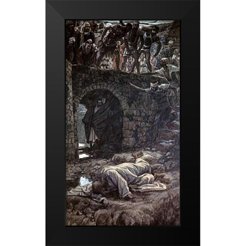 Bridge Over The Brook Kedron Black Modern Wood Framed Art Print by Tissot, James