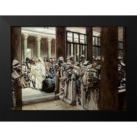 But No Man Laid Hands Upon Him Black Modern Wood Framed Art Print by Tissot, James