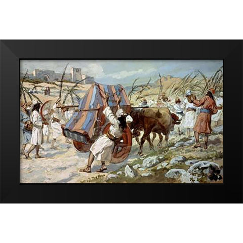 Chastisement of Uzzah Black Modern Wood Framed Art Print by Tissot, James
