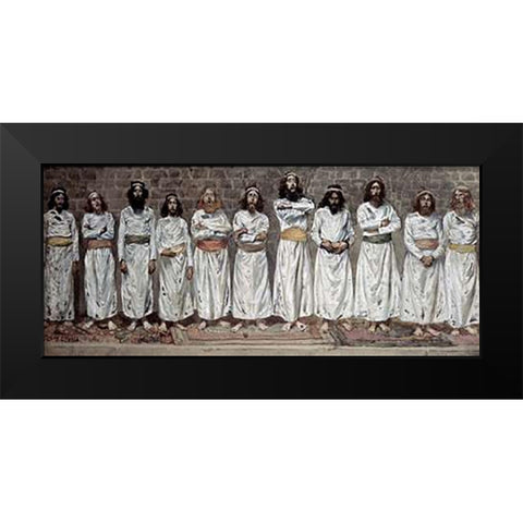Choristers Black Modern Wood Framed Art Print by Tissot, James