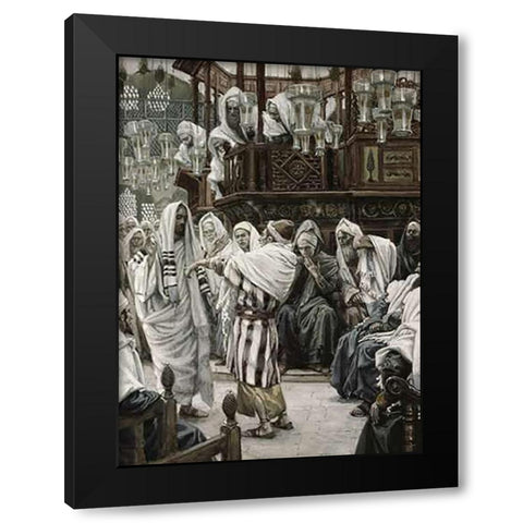 Museumist Healing The Withered Hand Black Modern Wood Framed Art Print with Double Matting by Tissot, James