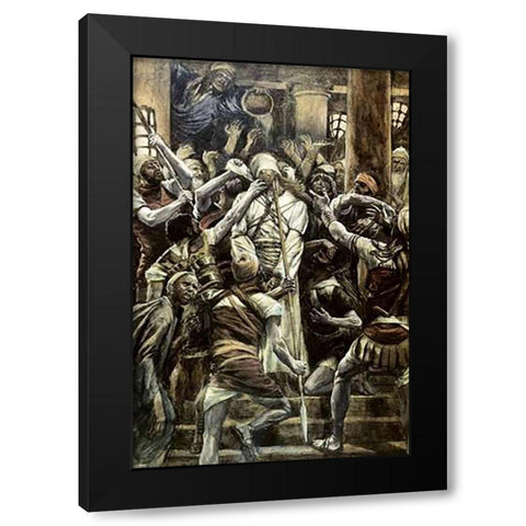 Museumist Mocked In The House of Caiaphas Black Modern Wood Framed Art Print with Double Matting by Tissot, James