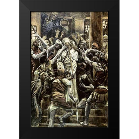Museumist Mocked In The House of Caiaphas Black Modern Wood Framed Art Print by Tissot, James