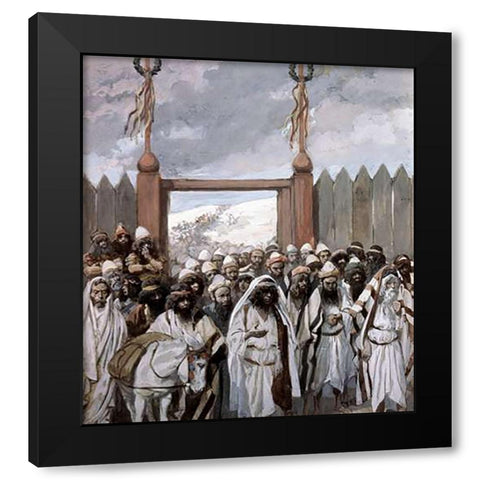 Craftiness of The Gideonites Black Modern Wood Framed Art Print by Tissot, James