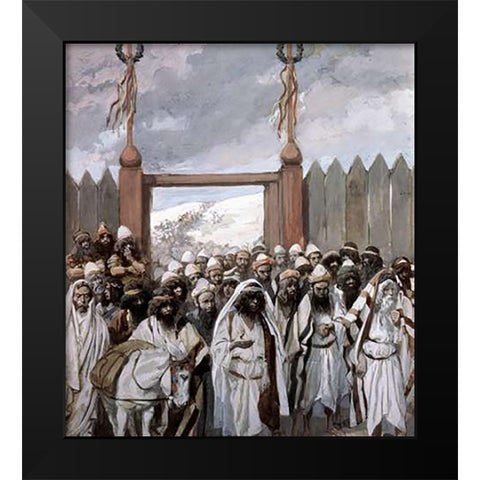 Craftiness of The Gideonites Black Modern Wood Framed Art Print by Tissot, James