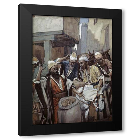 Cup Found Black Modern Wood Framed Art Print with Double Matting by Tissot, James